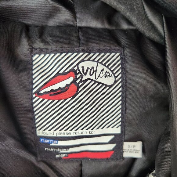 Volcom Black White Houndstooth Winter Pea Coat Jacket Toggle Buttons Women's S - Picture 5 of 7